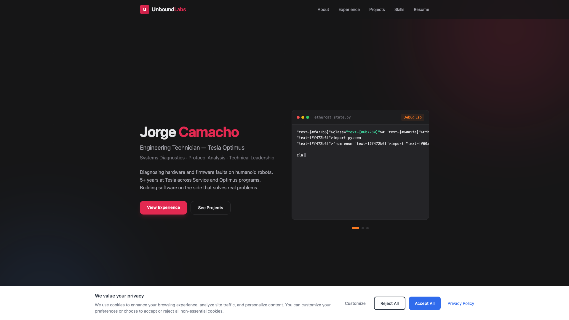 Live banner screenshot