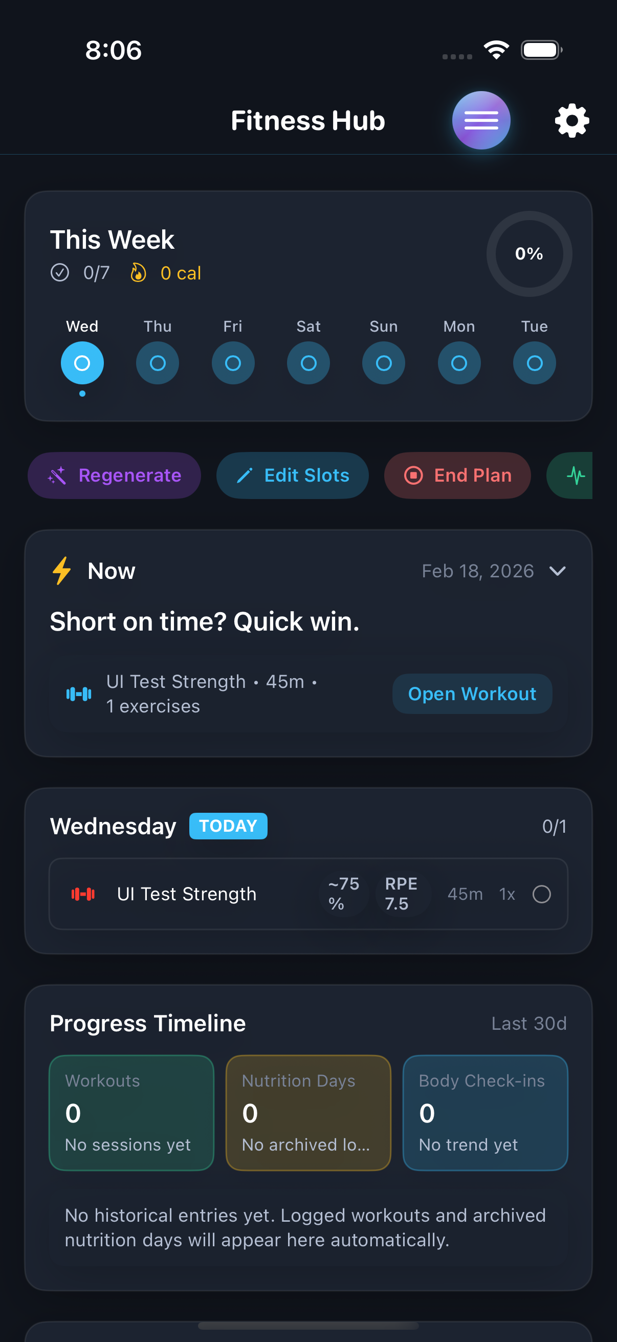 Fitness Hub overview